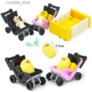 City MOC Toy Small Baby Figures Stroller Building Blocks Cute Baby Carriage DIY Accessories Assemble Bricks for Children L230518