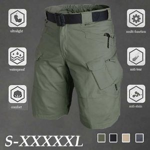 Pantalones cortos tácticos de ciudad, pantalones de cinco puntos, impermeables, a cuadros, para hombres, carga militar, fuerzas especiales, ventilador de ejército, pantalón de trabajo, talla grande 5XL 210714