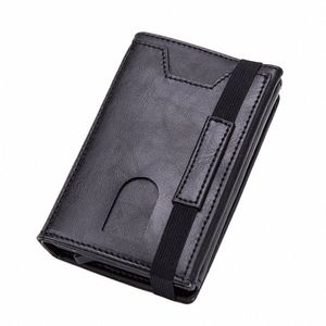 Cizi Rfid Men Willets Classic Card Holder Walet Male Purse Mey Wallet Zipper Big Brand Luxury Black Leather Men Wallet M12a#