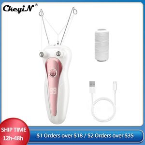 Ckeyin Cotton Thread Epilator for Women USB rechargeable Female Femme Face Electric Electric Electric Mini Remover pour les dames 231227