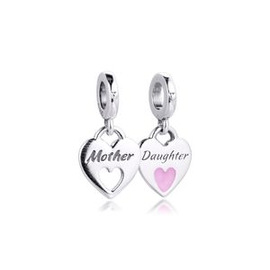 CKK FIT PANDORA Pulseras Madre hija Heart Hearms Silver 925 PERSONAS ORIGINALES PARA JOYERÍA HACER STERLING DIY Mujeres Q0225