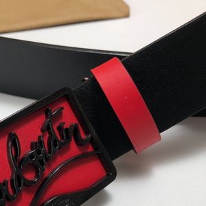 Ceinture CL homme pour femme ceintures homme femme cuir véritable veau 38 MM ceinture femme ceinture rouge souple T0P 5A Boîte de comptoir gratuite Boucle de ceinture en acier titane plaqué or 012