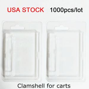 Clapet avec cintre Emballage pour chariots de vape 1 ml 0,5 ml 1 ml Atomiseur 72 mm de longueur Blister en PVC Emballage de détail pour cartouches d'huile Chariots de vaporisateur USA STOCK Vide