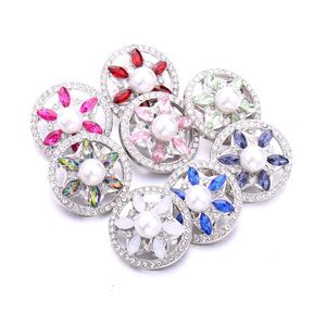 Fermoirs Crochets Fleur Forme Cristal Snap Bouton Bijoux Résultats Strass 18Mm Métal Snaps Boutons Diy Collier Bracelet Bijoux Dhy1C