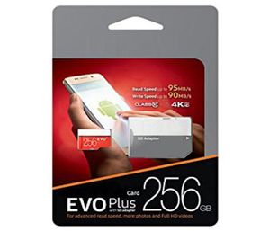 Classe 10 EVO noir plus 95 Mo 64 Go 128 Go 256 Go Flash Memory TF Carte pour Galaxy S3 S4 S5 Remarque Mini Tab Tablet DHL 9241134