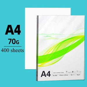 Papel de copia de impresión A4 clásico 400 hojas Base de pulpa de madera preferida 70 g Papelería de fax blanco de oficina