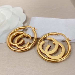 Clásico, alfabeto, pendiente de aro, alta calidad, material de latón, pendientes de joyería de diseñador, oro de 14 quilates, joyería de mujer hermosa y elegante