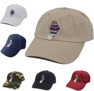 Sétero de bordado de polo de béisbol clásico Bear Men039s Hat negro Navy Soccer Vintage Men Cap Hat nuevo con etiqueta para Wholesal5795021