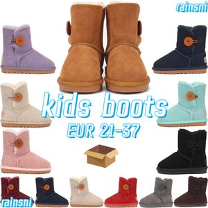 zapatos para niños clásico mini negro Botas para la nieve Australia Niños jóvenes Grils Bota de lana de gamuza Cuero genuino Clásico Bebé Niño wgg Niños Niños pequeños infantes uggies zapato