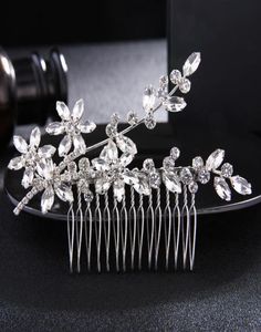 Classement de cheveux en cristaux Crystal Combs Bridal Hair Clips Jewelry Wedding Hair Accessoires Headpices Femme Tiaras JCH1388280055