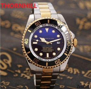 Montre classique Deep Sea Dwellers pour hommes Day-Date 40 mm tout en acier inoxydable étanche super brillant orologio di lusso cadran bleu rouge calendrier montre-bracelet à quartz de marque supérieure