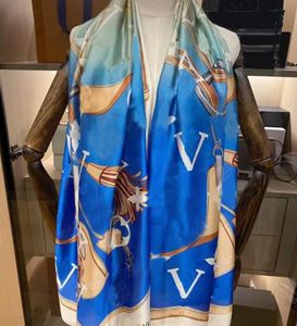 Bufanda de seda con estampado de diseñador clásico, bufanda elegante para mujer, tamaño 180x90cm, recomendada para viajes al aire libre