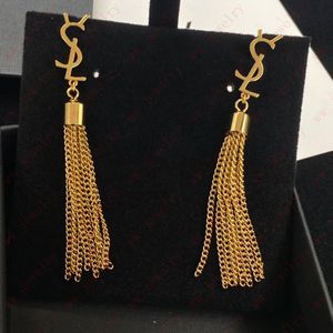 Classic Gold Alphabet Fringe Chain Earrings Dangle & Chandelier for ladies, fashion must-haves for banquets, weddings, balls, parties