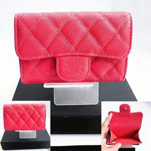 Carteras de lujo clásicas Monederos Canal de titular de la tarjeta de diseñador con caja Cartera para hombre para mujer Piel de cordero de caviar Monedero de cuero Llavero Titular de la tarjeta Monedero para llaves