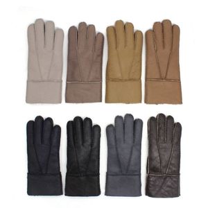 Hombres clásicos Nuevos guantes 100% de cuero Guantes de lana de alta calidad en múltiples colores 212Y