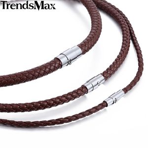 Collier en cuir pour hommes classique Cou de cou en corde tressé noir brun noir pour hommes Cadeaux en gros Dropsale bijoux masculins MIN27