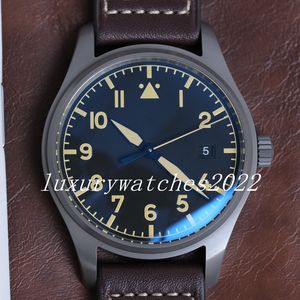 Classic Men's Watch 40mm Ref.327006 Top Genuine Leather Strap Date Automatic Movement Saphir Mirror Topspin Titanium Buckle Calfskin Strap Wristwatch
