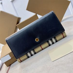 Cartera clásica para hombre, monedero de cuero de diseñador, tarjetero de diseñador informal, billetera de lujo con capa intermedia negra de alta calidad para mujer, envío gratis xb149 E4