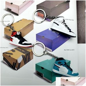 Classic Mini Three-Nsional Shoes Key Chain Trendy Color Sneaker Keychain Men Women Kids Basketball Shoe Keychains Drop Delivery Dh3Co