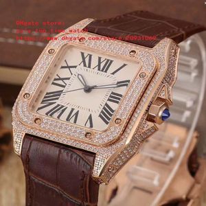 Montres-bracelets pour hommes de super qualité classique multi-style saphir 40mm cadran lumineux réel 2813 mouvement or rose serti de diamant ca268V