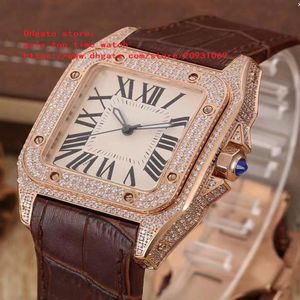 Montres-bracelets pour hommes de super qualité classique multi-style saphir 40mm cadran lumineux réel 2813 mouvement or rose serti de diamant ca221i