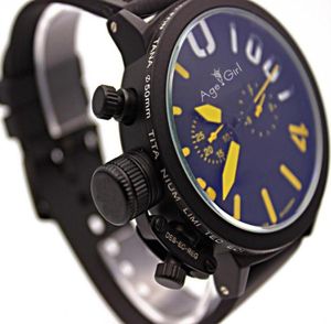 Classic New Men039s Sports Black Rubber Classic U Round Automatic Mécanique Hook gauche Hand Watch Big 50mm Boat Gents Watches2460319