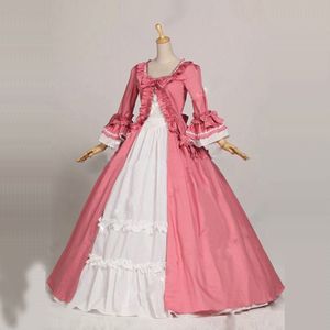 Robes victoriennes gothiques classiques roses et blanches, rétro, manches évasées, nœud, cour européenne, mascarade, robe de soirée, robes de bal