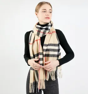 Classic Plaid Scarf Women's Winter Warm Thickened British Wool Cashmere Scarfs Fall Winter Men Scarf Wholesale