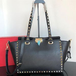 Classique Rivet Shopper Sacs Fourre-Tout Femmes Sac À Main Bourse Litchee Motif En Cuir De Vachette Stud Sac À Bandoulière De Haute Qualité Grande Taille Spik328P