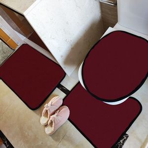 Fundas clásicas para asiento de inodoro, alfombra de baño con estampado de letras blancas, felpudo antideslizante absorbente, almohadilla Simple en forma de U