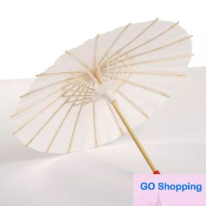 Classique Blanc Bambou Papier Parapluie Parasol Danse De Mariage Décor De Fête De Mariée Nuptiale De Mariage Parasols Papier Blanc Parapluies 100 pcs
