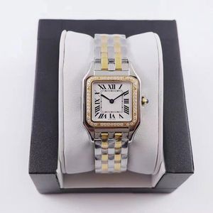 2023 Reloj clásico para mujer 22x22 mm 27x 27 mm con esfera pequeña Relojes dorados / Reloj plateado de cuarzo de acero 904L con reloj de pulsera de diamantes de lujo