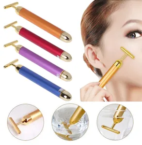 Classical 24K Golden Beauty Electric Firming Facial Pulse Roller Massager Anti-aging Face Skin Care New