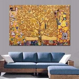 Classique Gustav Klimt Peinture L'Arbre de Vie Stoclet Frise 1909 (Ligne de luxe) Main Femme Toile Art De Haute Qualité