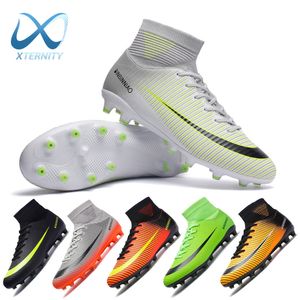 Zapatos de fútbol clásicos Botas de fútbol para hombres Zapatillas de deporte Impermeable Tobillo alto AG TF Tacos Niños Deporte al aire libre 220811