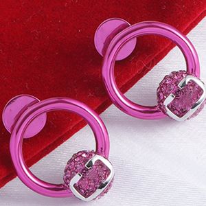 Boucles d'oreilles cercle chic avec boucles d'oreilles pendantes en diamant Style Barbie Tempérament Boucles d'oreilles en acier inoxydable pour dames romantiques
