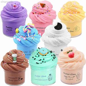 Modélisation de la pâte à l'argile Diy Fluffy Slime Butter Slimes Fruit Kit Soft Stretchy Non-sticky Cloud Making Set Parfumé Toy Party Favors for Kids Gift