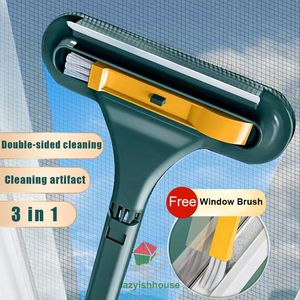 Brosses de nettoyage Outils en verre Tige télescopique double face Nettoyeur de vitres Vadrouille Raclette Essuie-glace Long Manche Brosse accessoires de cuisine 230504