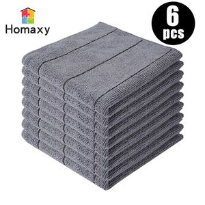Cleaning Cloths Homaxy 6pcs Microfiber Cleaning Cloth Thickened Kitchen Towel Home Cleaning Rags Soft Wipes for Glasses Absorbent Dishcloth 230628