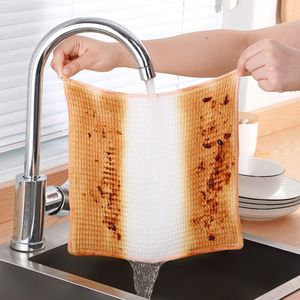 Paños de limpieza trapo absorbente cocina del hogar trapos de limpieza de gofres con cordón toalla de aceite limpio HH22-57