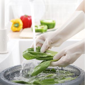 Cleaning Gloves 1Pair Waterproof Rubber Latex Dish Washing Kitchen Durable Housework Chores Dishwashing Tools Female 230809