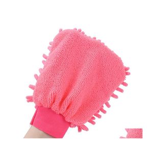 Guantes de limpieza Guante de lavado de autos Trafine Fiber Chenille Microfiber Home Window Wash Tool Care Drying Towel Drop Delivery Garden Hou Dhyme