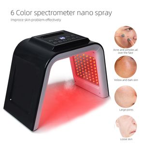 Herramientas de limpieza Accesorios 6 Color LED Poterapia Máscara PDT Espectrómetro Lámpara de tratamiento Piel Hidratante Spray Eliminación de acné Rojo Azul Belleza 230915