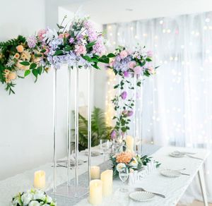 Table acrylique transparente vase à fleurs rectangulaire support centres de table de mariage pour la cérémonie de réception de fête camion ferroviaire express océanique