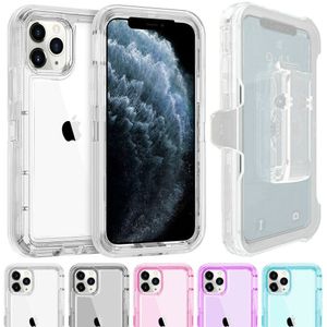 étuis de protection de clip de ceinture transparents pour iPhone 13 12 11 pro max XS XR 6G 7 8 Plus