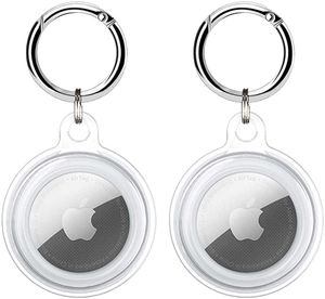 Clear Case For Airtags with Keychain, Soft TPU Protector Cover Fit Air Tag, Waterproof Anti Scratch Itag Necklace of Key Finder, Ape Tracker Accessories Holder