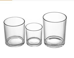 Pots de bougies en verre transparent, cylindre, tasse de bougie, récipient de bougie de Style Simple pour mariage