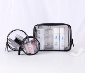 Effacer Maquillage Cosmétique Sacs Portable Toilette Voyage Lavage Pochette De Rangement Transparent Étanche PVC Sac 3 pcs ensemble