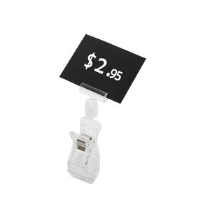Clear Memo Plastic Rotatif Pop Clip-on Marchandise Sign Display Clip Card Label Price Tag Holders Pricetag Holder Supermarket