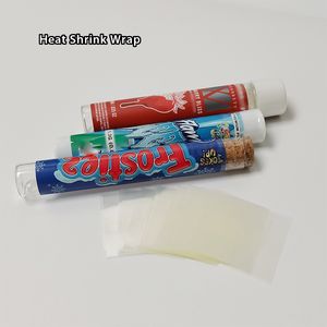 Funda de película de banda de envoltura termorretráctil de PVC de plástico transparente para botella, película de embalaje de sello de tubo pre-rollo a prueba de olores